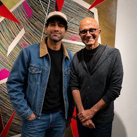 Addy with Satya Nadella.