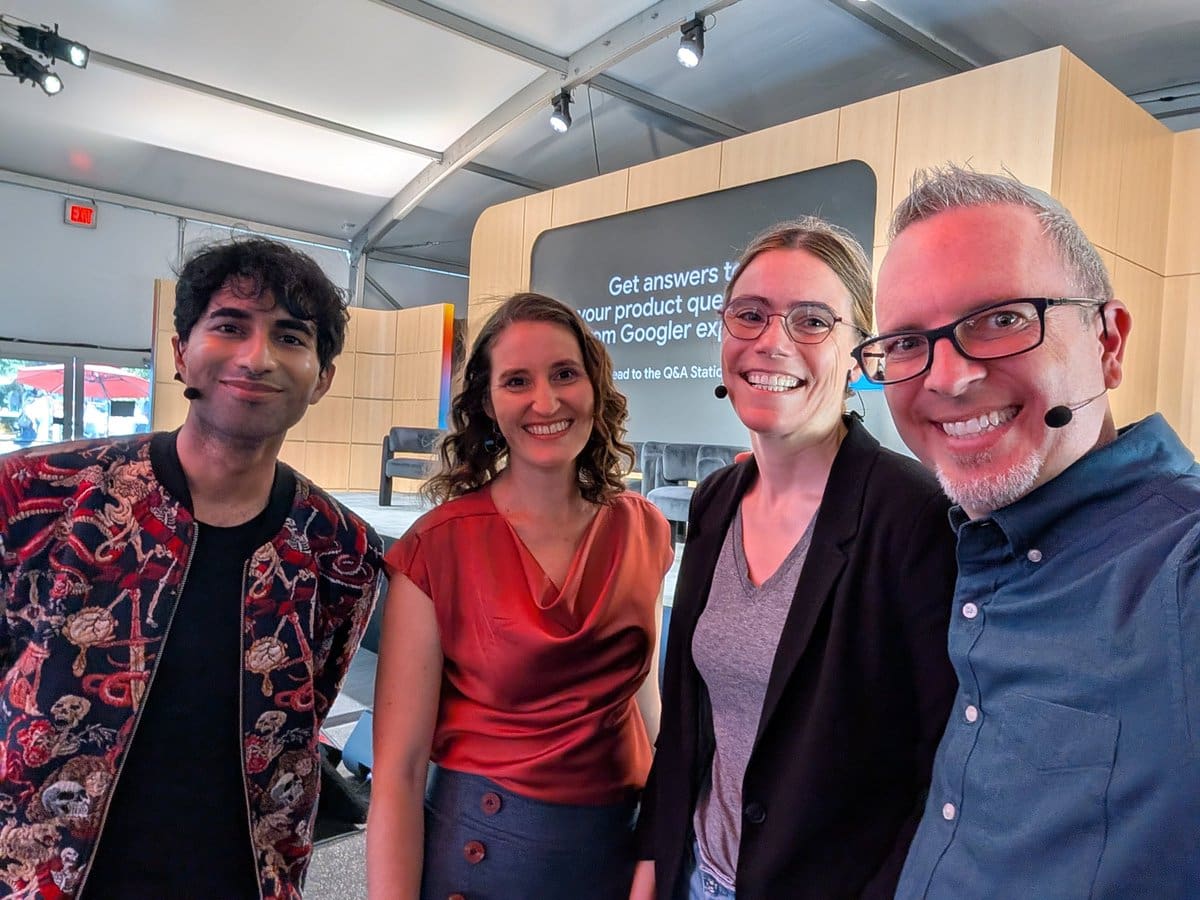 Addy on a Cloud panel at Google I/O 2026.