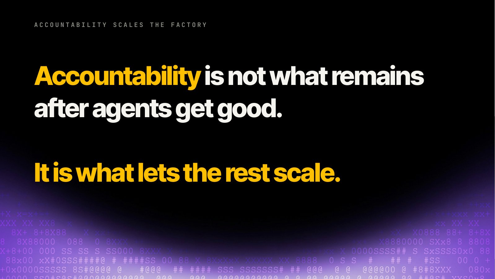 Accountability scales the factory.