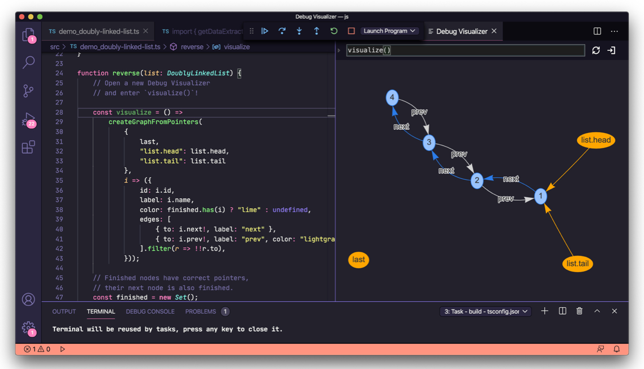 vscode data visualize structures